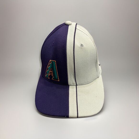 Vtg Nike Mens Purple Gray Two Tone MLB Arizona Diamondbacks Fitted One Size Hat - Picture 1 of 9